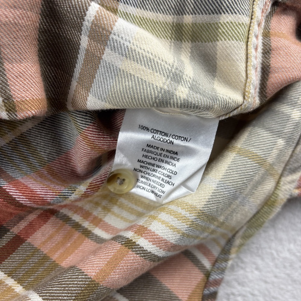 O'Neill Logan Flannel Shirt Womens Small Tan Plaid Long Sleeve Outdoor Fall Ski - Picture 11 of 12